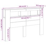 vidaXL Tête de lit à LED gris béton 160x18 5x103 5cm bois d'ingénierie