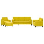 vidaXL Ensemble de canapés 4 Pièces avec coussins jaune velours