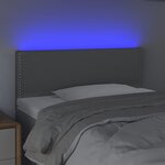 vidaXL Tête de lit à LED Gris clair 80x5x78/88 cm Tissu