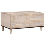 vidaXL Table basse Beige 80 x 50 x 40 cm Bois d'acacia massif