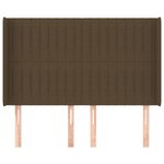 vidaXL Tête de lit avec oreilles Marron foncé 147x16x118/128 cm Tissu