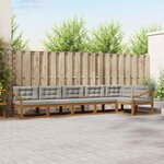 vidaXL Ensemble de canapés d'extérieur 6 Pièces Naturel et gris clair