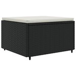 vidaXL Salon de jardin 6 Pièces avec coussins Noir Résine tressée