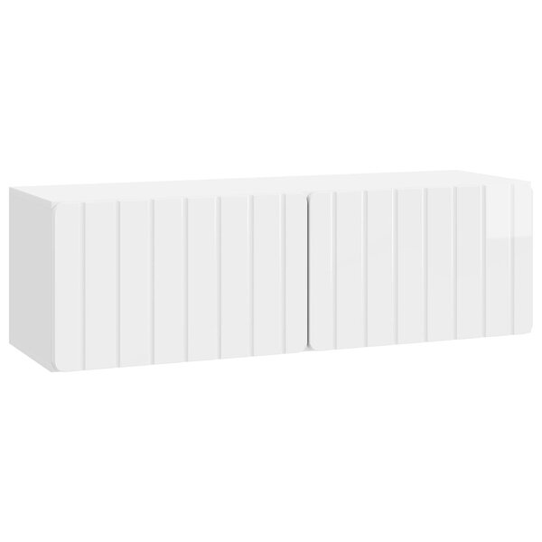 vidaXL Meuble TV mural 98 x 31 x 30 cm Blanc brillant