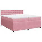 vidaXL Sommier à lattes de lit avec matelas Rose 200x200 cm Velours