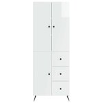 vidaXL Ensemble de Meubles 2 Pièces Blanc brillant Bois d'ingénierie