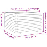 vidaXL Jardinière cire marron 80x80x49 5 cm bois de pin massif