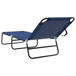 vidaXL Chaise Longue Pliante Portable Bleue en Tissu Oxford 600D