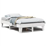 vidaXL Cadre de lit sans matelas blanc 135x190 cm bois de pin massif