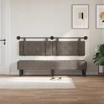vidaXL Tête de lit suspendue Avec lumière LED Gris PU antique