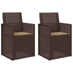 vidaXL Chaises de jardin salle à manger 2 pc Marron et taupe PP