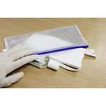 Pochettes à zip format chéquier tarifold - sachet de 8 - bleu