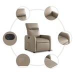 vidaXL Fauteuil inclinable électrique Cappuccino Similicuir