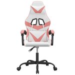 vidaXL Chaise de jeu pivotante Blanc et rose Similicuir