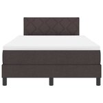 vidaXL Lit à ressorts avec matelas Marron foncé 120 x 200 cm tissu