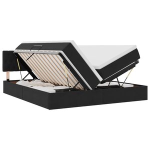 vidaXL Lit de Rangement avec matelas avec tête de lit Noir 90 x 200 cm