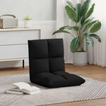 vidaXL Fauteuil de sol ajustable Noir Tissu