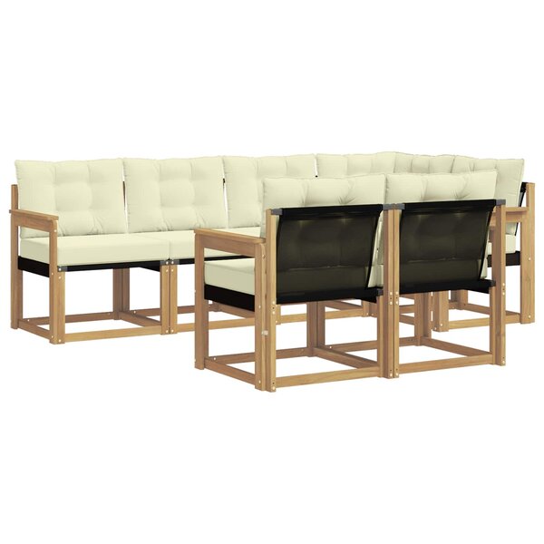 vidaXL Ensemble de canapés d'extérieur 7 Pièces Blanc et crème