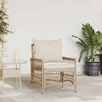 vidaXL Chaise de jardin Beige 60 x 70 x 78cm polyrotin