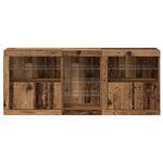 vidaXL Buffet avec éclairage LED Bois ancien 162x37x67 cm Bois reconstitué