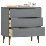vidaXL Commode MOLDE Gris 80x40x80 cm Bois de pin massif