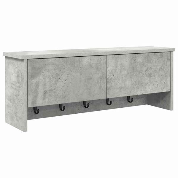 vidaXL Porte-manteau mural avec étagère Gris béton 80 x 20 x 30 cm