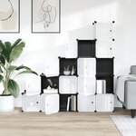 vidaXL Cubes de rangement 15 Pièces avec portes Noir PP