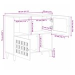 vidaXL Buffet avec porte Naturel 80 x 33 x 75 cm Bois de mangue massif
