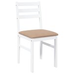 vidaXL Chaises à manger coussins 2 Pièces blanc bois massif caoutchouc