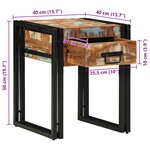 vidaXL Table d'appoint 40 x 40 x 50 cm bois de récupération massif