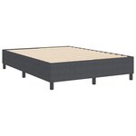 vidaXL Lit à ressorts Gris foncé 140 x 190 cm Tissu en velours côtelé