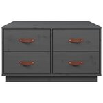 vidaXL Table basse Gris 80x80x45 cm Bois massif de pin