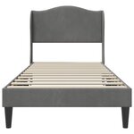 vidaXL Cadre de lit avec tête de lit Gris foncé 90 x 190 cm Velours