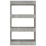 vidaXL Bibliothèque/séparateur de pièce gris béton bois d'ingénierie