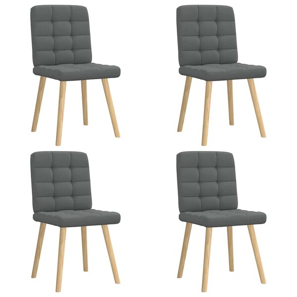 vidaXL Chaises à manger lot de 4 gris foncé tissu