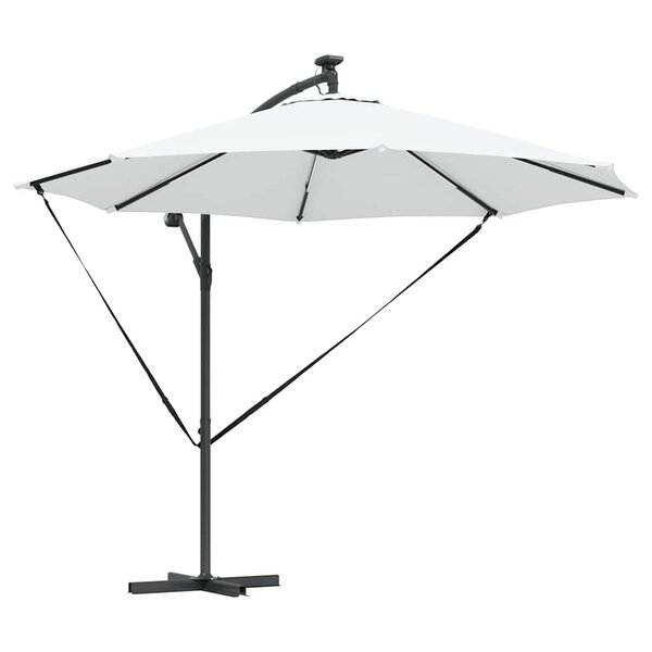 vidaXL Parasol banane à mât déporté Couleur sable 294 x 294 x 248 cm