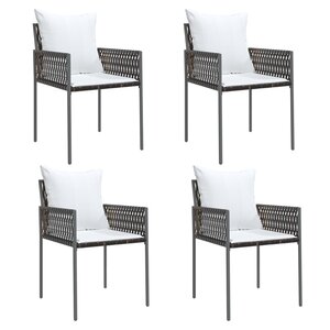 vidaXL Chaises de jardin et coussins lot de 4 marron 54x61x83 cm rotin