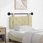 vidaXL Tête de lit suspendue Avec lumière LED Crème Simili cuir