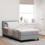 vidaXL Lit ressort avec matelas Gris clair 90x200 cm Tissu