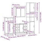 vidaXL Ensemble de meubles de salle de bain 4 Pièces sonoma gris