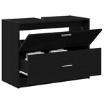vidaXL Cabinet de salle de bain avec tiroir Chêne noir 78 x 37 x 59 cm