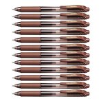 Stylo roller à encre gel EnerGel-X BL107 Pointe 0 7mm Marron x 12 PENTEL