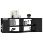 vidaXL Meuble TV mural Noir brillant 102x35x35 cm Bois d’ingénierie