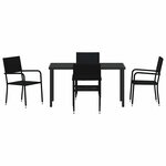vidaXL Ensemble de salle à manger pour jardin 5 Pièces Noir polyrotin