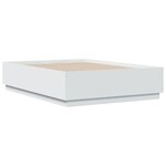 vidaXL Cadre de lit blanc 135x190 cm bois d'ingénierie