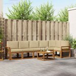 vidaXL Ensemble de canapés d'extérieur 7 Pièces Naturel et Beige