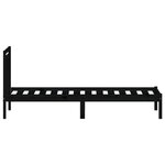 vidaXL Cadre de lit Noir Bois de pin massif 100x200 cm