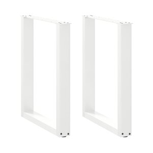 vidaXL Pieds de table à manger en U 2 pièces Blanc 60 x (72-73) cm Acier