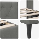 vidaXL Cadre de lit avec tête de lit Gris foncé 160 x 200 cm Velours