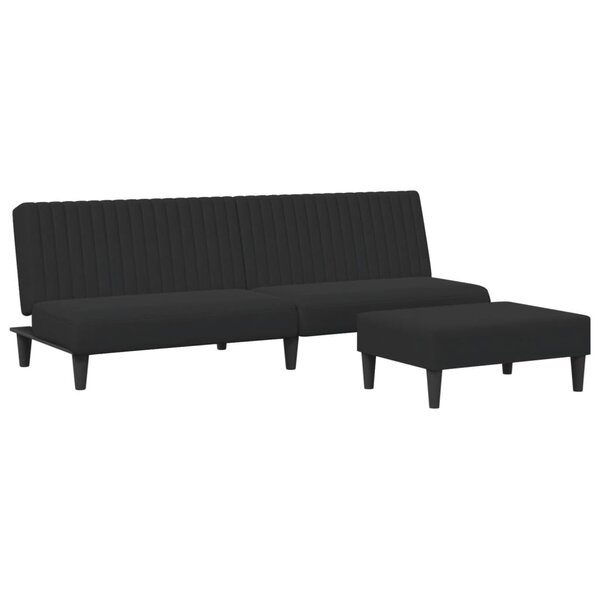 vidaXL Ensemble de canapés 2 Pièces noir velours